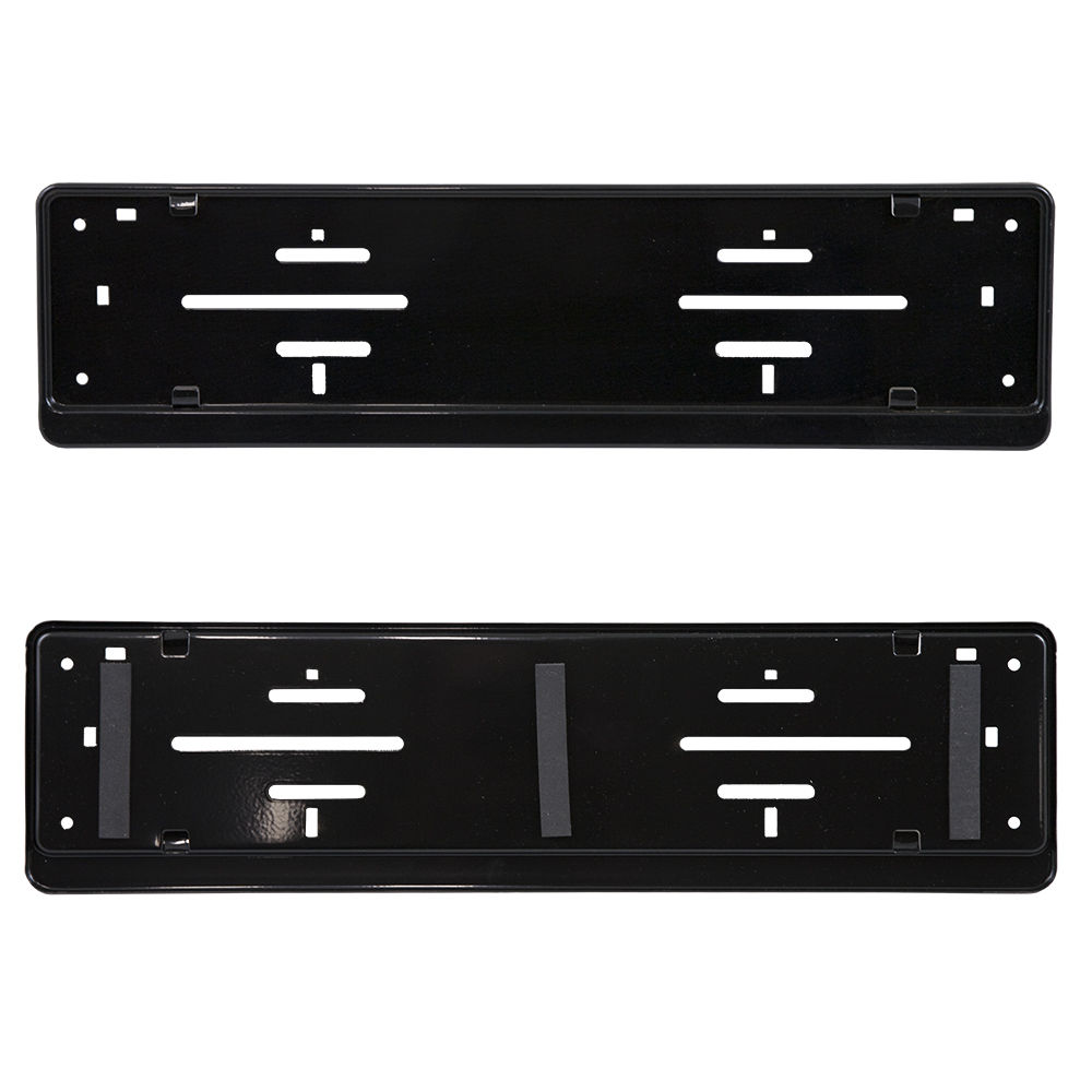 2x Steel License Plate Frame BLACK Powder Coated for German and EU