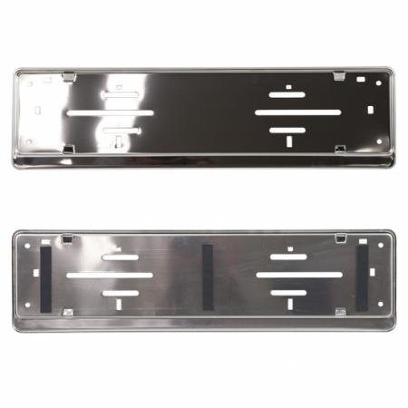 2x Premium 100% Stainless Steel License Plate Frame High Shine Polished for  German Short Plates (LICENSE PLATE SIZE 460MM X 110MM)