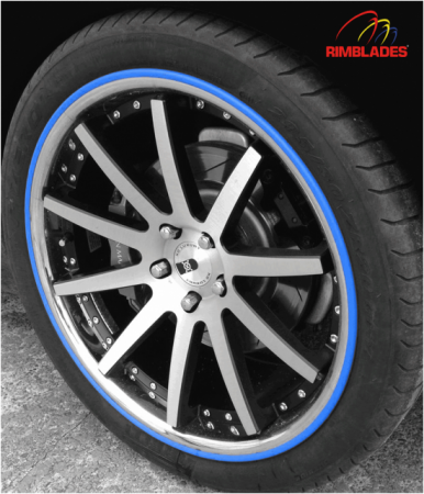 Rimblades Flex- Universal Stick On Wheel Protector & Styling for Alloy  Wheels - blue